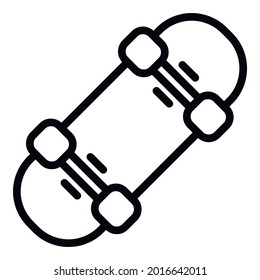 Wide skateboard icon. Outline wide skateboard vector icon for web design isolated on white background