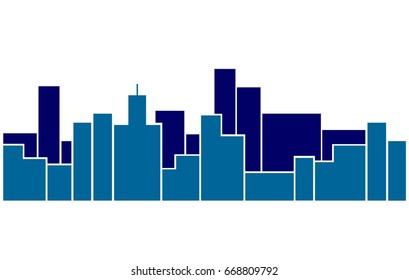 Wide Skyline Blue - Vector Graphic