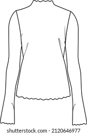 wide sleeve hem top, long sleeve mock neck top