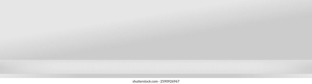 Wide soft gray gradient background, empty studio room illustration