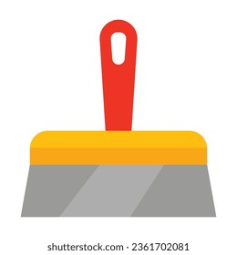 Wide spatula for cleaning walls vector. Tool for applying putty and plaster. Multicolored flat vector icon representing construction tools concept isolated on white background