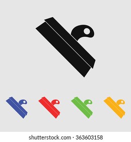 Wide spatula tool black silhouette icon with broad flexible blade 
