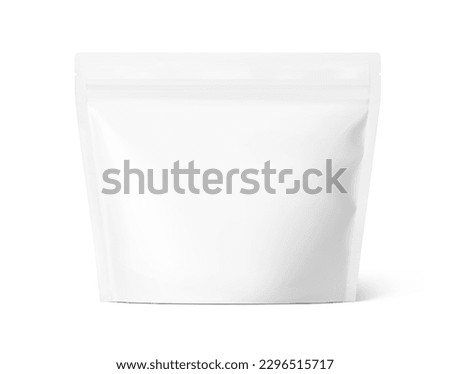 Wide stand up pouch bag isolated on white background. Vector illustration. Front view. Can be use for template your design, presentation, promo, ad. EPS10.