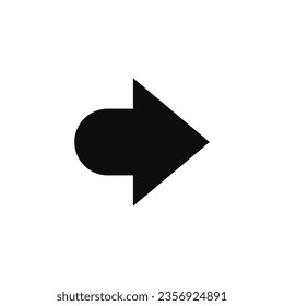 Wide straight short arrow. Vector symbol.