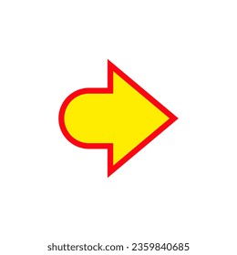 Flecha corta y ancha recta. Signo y símbolo del vector. 