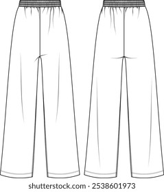 wide sweat pants flat sketch