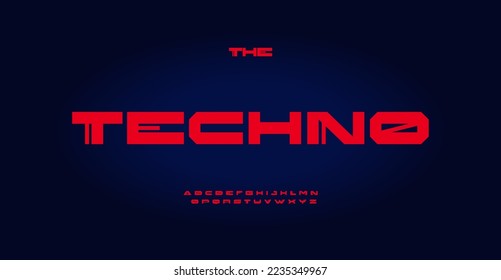 Wide techno font, contemporary alphabet. Extended typeset with lines in cyber futuristic style. Unusual type for modern steampunk headline and logo, digital scifi design. Vector typographic design.