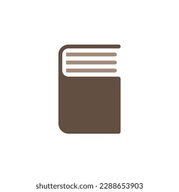 Wide thick closed book. Vector logo and icon.