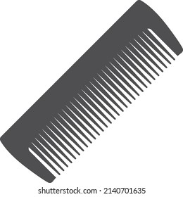 Wide tooth comb icon. Hairbrush black symbol