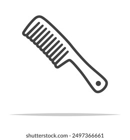 Wide tooth comb outline icon transparent vector isolated