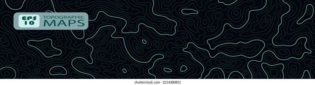 mapa topográfico amplio sobre un fondo oscuro con líneas de neón brillantes