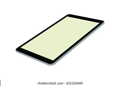 a wide  touch tablet screen electronic equipment on white background, illustration Design