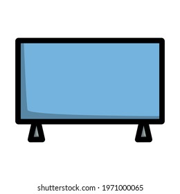 Icono De Televisión Amplia. Contorno de negrita editable con diseño de relleno de color. Ilustración vectorial.