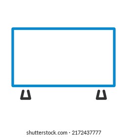 Wide-TV-Symbol. Bearbeitbare, fette Rahmenlinie mit Farbfülldesign. Vektorgrafik.