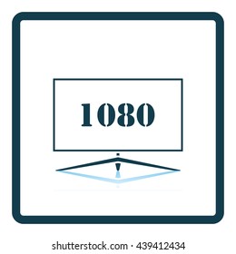 Wide tv icon. Shadow reflection design. Vector illustration.