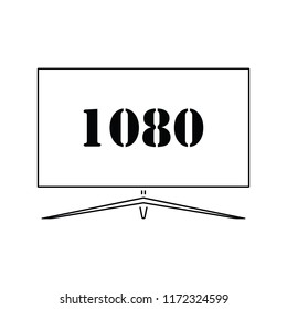 Wide tv icon. Thin line design. Vector illustration.