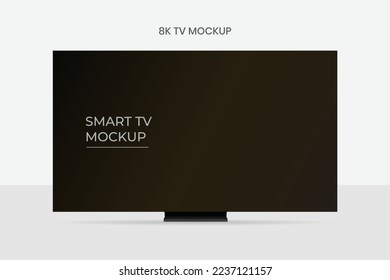 wide TV screen mockup front view.. Smart Tv mockup.	