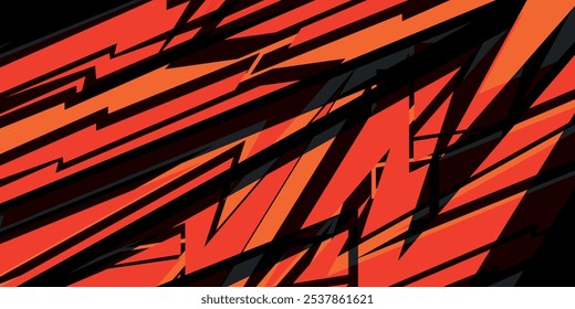 Fondo deportivo moderno abstracto de Vector ancho negro y naranja con líneas diagonales.