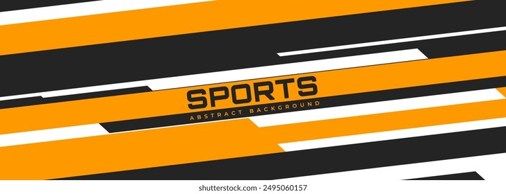 Weite Vektorgrafik Schwarz, Weiß und Orange abstrakte moderne Sporthintergrund mit diagonalen Linien. Vektorillustration