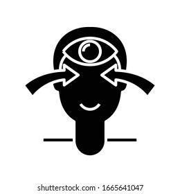 Wide view black icon, concept illustration, vector flat symbol, glyph sign.