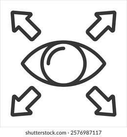 Wide View Outline Icon Vector Illustration