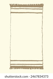 Wide warm shawl. Vector sketch drawing