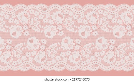 Wide Wave Trim Lace. Scallop Lace Trim with flower.