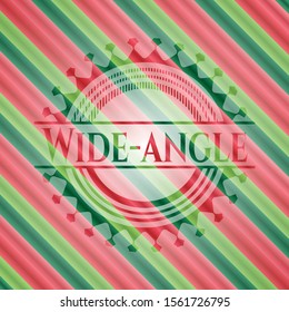 Wide-angle christmas colors emblem. Vector Illustration. Detailed.