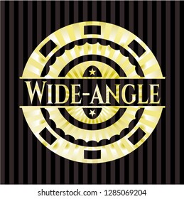 Wide-angle gold emblem