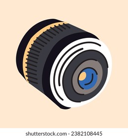 Wide-angle lens color icon. Electronic device. Vector isolated illustration.
