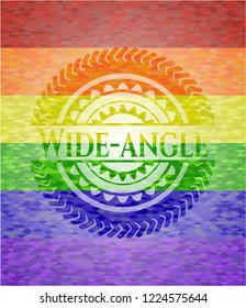 Wide-angle lgbt colors emblem 
