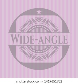 Wide-angle pink emblem. Vintage. Vector Illustration. Detailed.