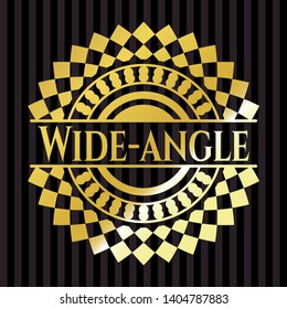Wide-angle shiny emblem. Vector Illustration. Detailed.