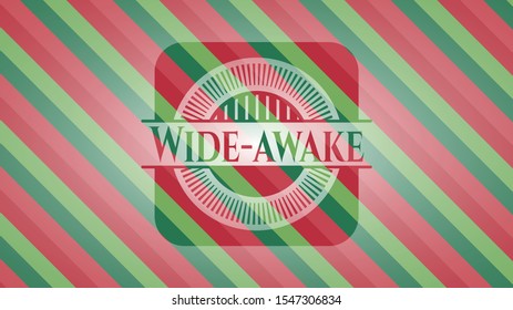 Wide-awake christmas colors style emblem. Vector Illustration. Detailed.