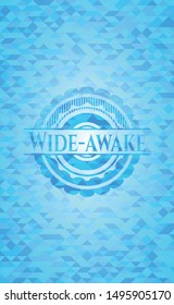 Wide-awake light blue mosaic emblem