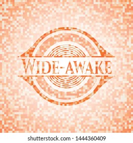Wide-awake orange mosaic emblem. Vector Illustration. Detailed.