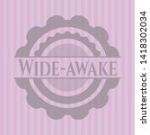 Wide-awake pink emblem. Retro. Vector Illustration. Detailed.