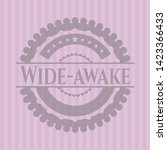 Wide-awake retro pink emblem. Vector Illustration. Detailed.