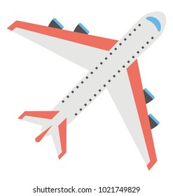 
Wide-body airliner vector icon in flat design 

