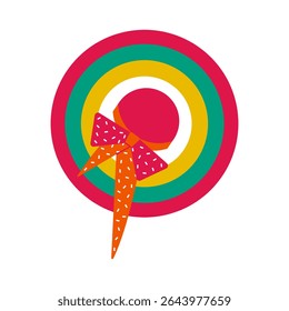 Wide-brimmed female beach hat. Summer concept vector illustration.