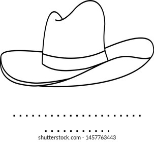 Wide-brimmed hat icon in outline style. Coloring template for modification and customizing  according to a specific task.