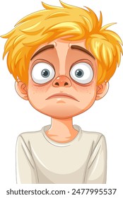 Wide-eyed boy with a surprised expression