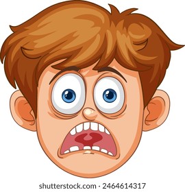 Wide-eyed cartoon face showing shock