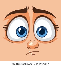 Wide-eyed cartoon face showing surprise