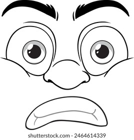 Wide-eyed, open-mouthed surprised cartoon face