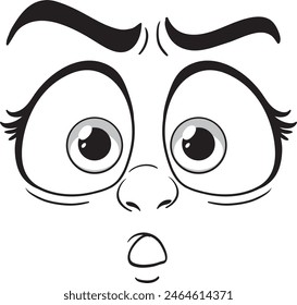 Wide-eyed, raised eyebrows, open mouth
