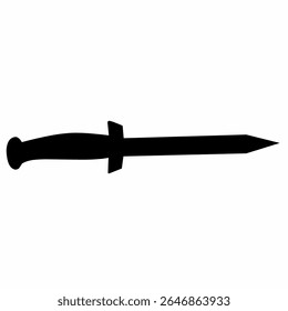Uma adaga de combate ampla com uma lâmina curta e pontiaguda, ideal para ilustrações de curto alcance ou com temas táticos.