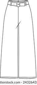 wide-leg trousers with belt at waist