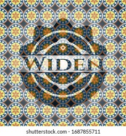 Widen arabic emblem. Arabesque decoration.