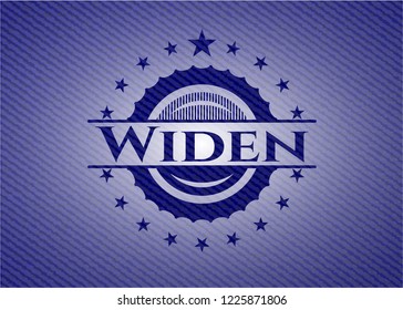Widen badge with denim background